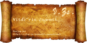 Vitáris Zsanett névjegykártya