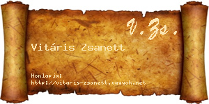 Vitáris Zsanett névjegykártya